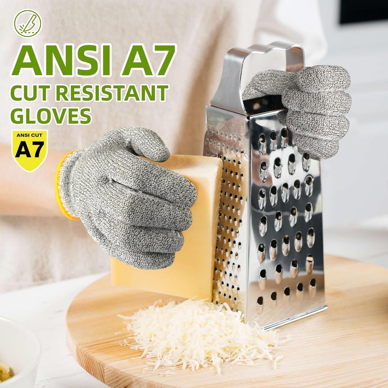 Schwer قفازات مقاومة للقطع بمستوى ANSI A7، 2 زوج، قفازات قطع من الدرجة الغذائية للطهاة، قفاز مانوليني لقطع اللحم في المطبخ، مناسب لليد اليمنى واليسرى، قابل للتنفس وبارد، PR1508، L - Image 2